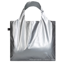 Silver Gold Europe USA Popular Fashion Tote Foldable Light Weight Reusable Customize Logo Shopping Bag